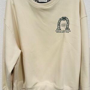 Denim & Flower Cream Sweatshirt